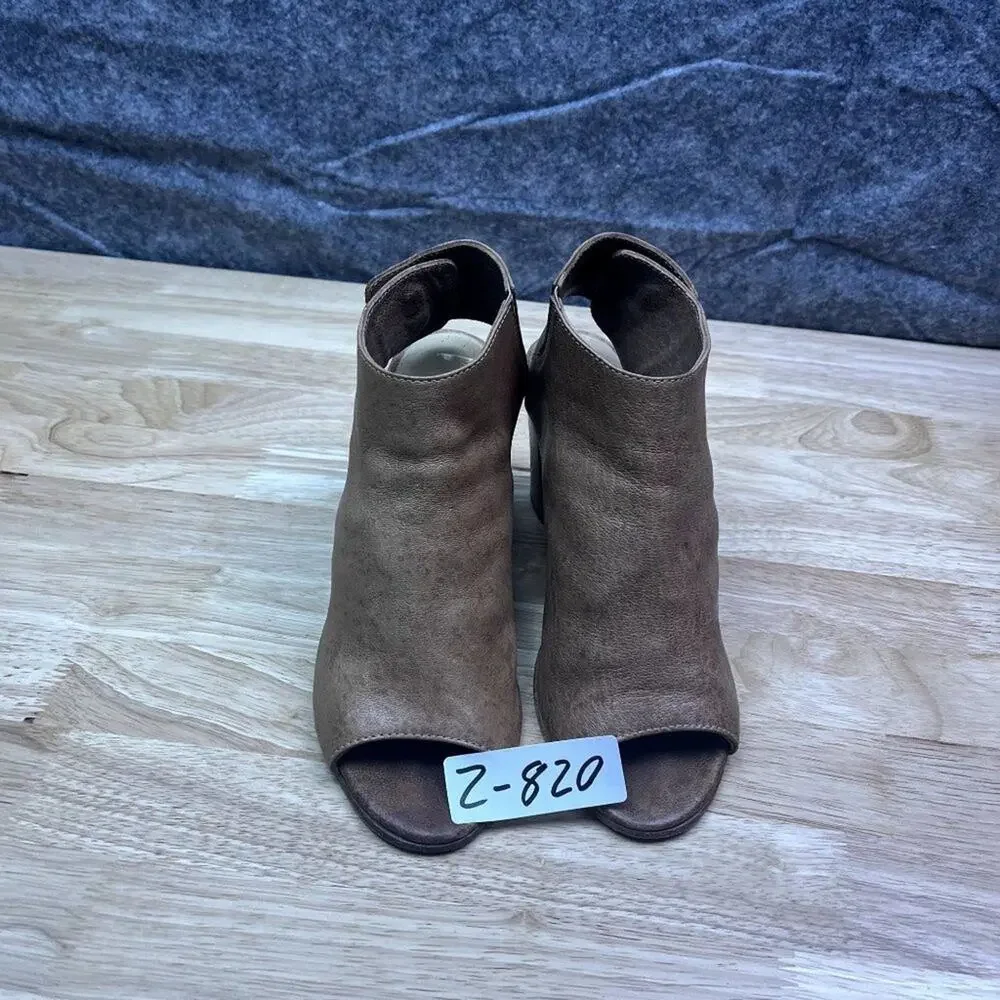 Mimosa Sandal Bootie Women's Size 8.5 Brown Leather Peep Toe 3.5